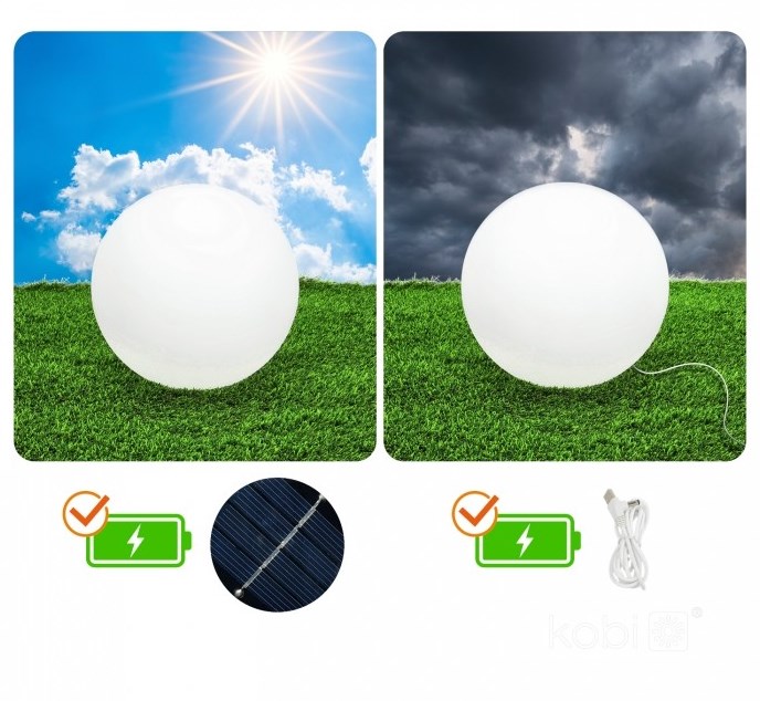 Lampa ogrodowa solarna kula LED GARDEN BALL 30 cm RGB 3000K z pilotem
